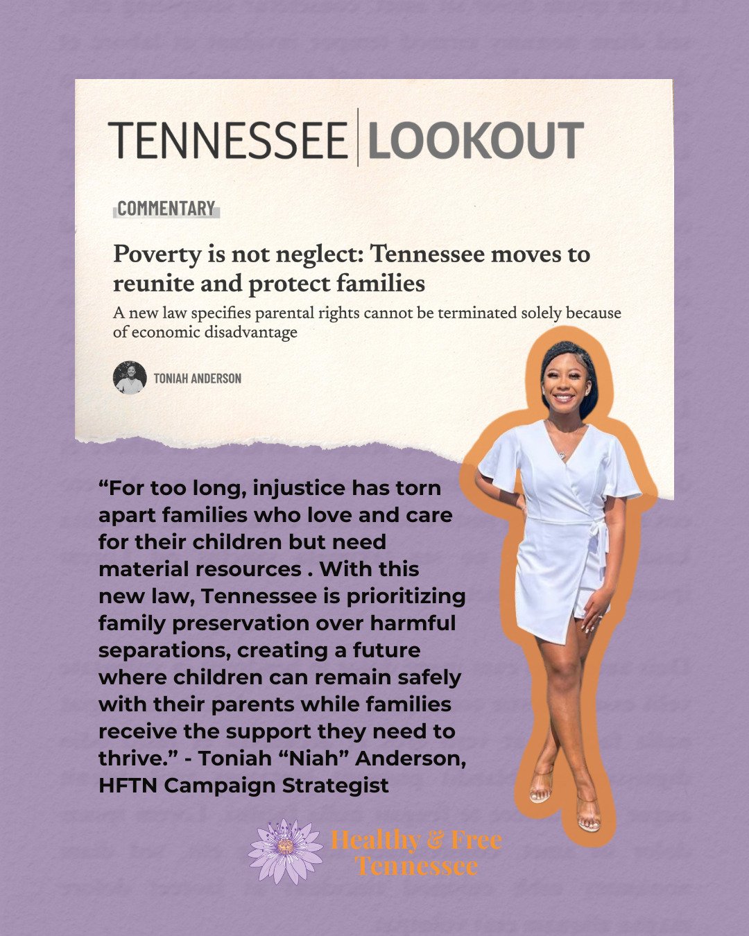 ๐ฐ Check out Niah's awesome op-ed published in the @tennessee_lookout today discussing our Poverty is NOT Neglect campaign and legislative win! Link in bio for the article and the registration for our upcoming Know Your Rights Teach in. Hope to see y