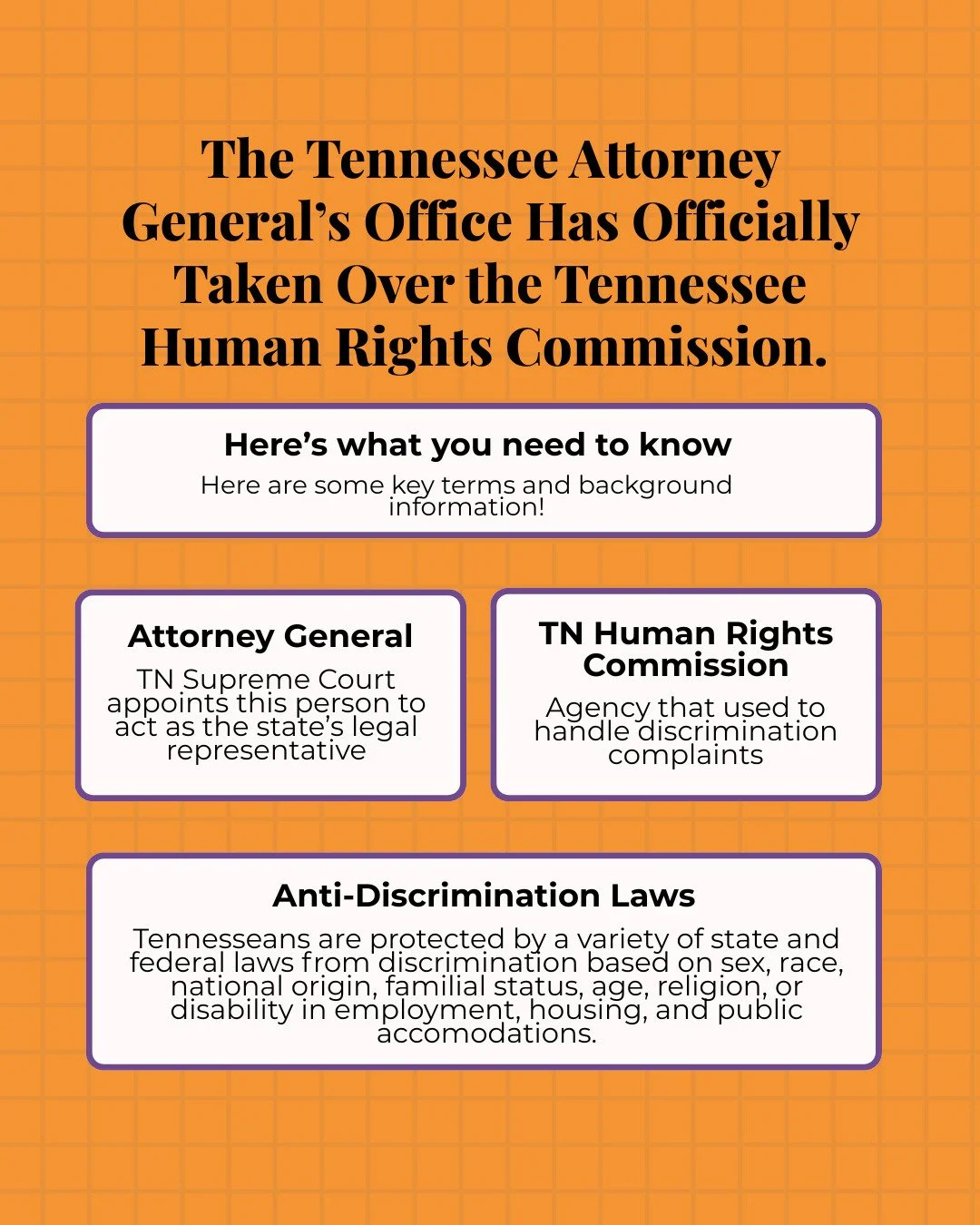Learn more about the new process for filing discrimination complaints in Tennessee.