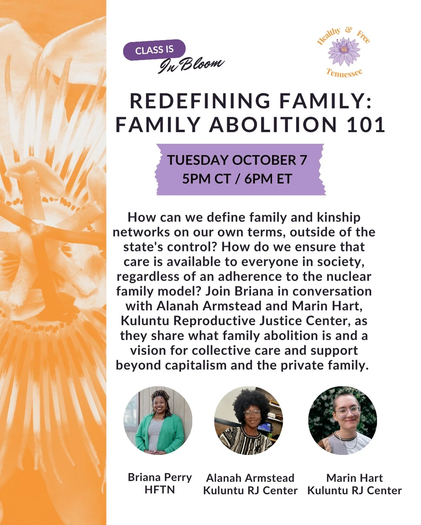 Join us right here on Instagram as we begin to wrap up our summer education series with an awesome conversation on Family Abolition! In what ways has restrictions and understandings of the nuclear family impacted access to supports and care? What can