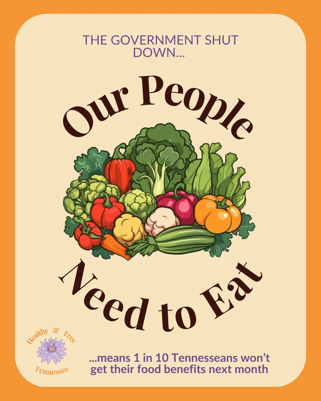 We need action now! If Trump and Gov. Bill Lee continue to refuse to act, nearly 700,000 Tennesseans on SNAP and the MANY MANY Tennesseans who do not qualify for SNAP but rely on other nonprofit, community, and state resources for food will go hungry