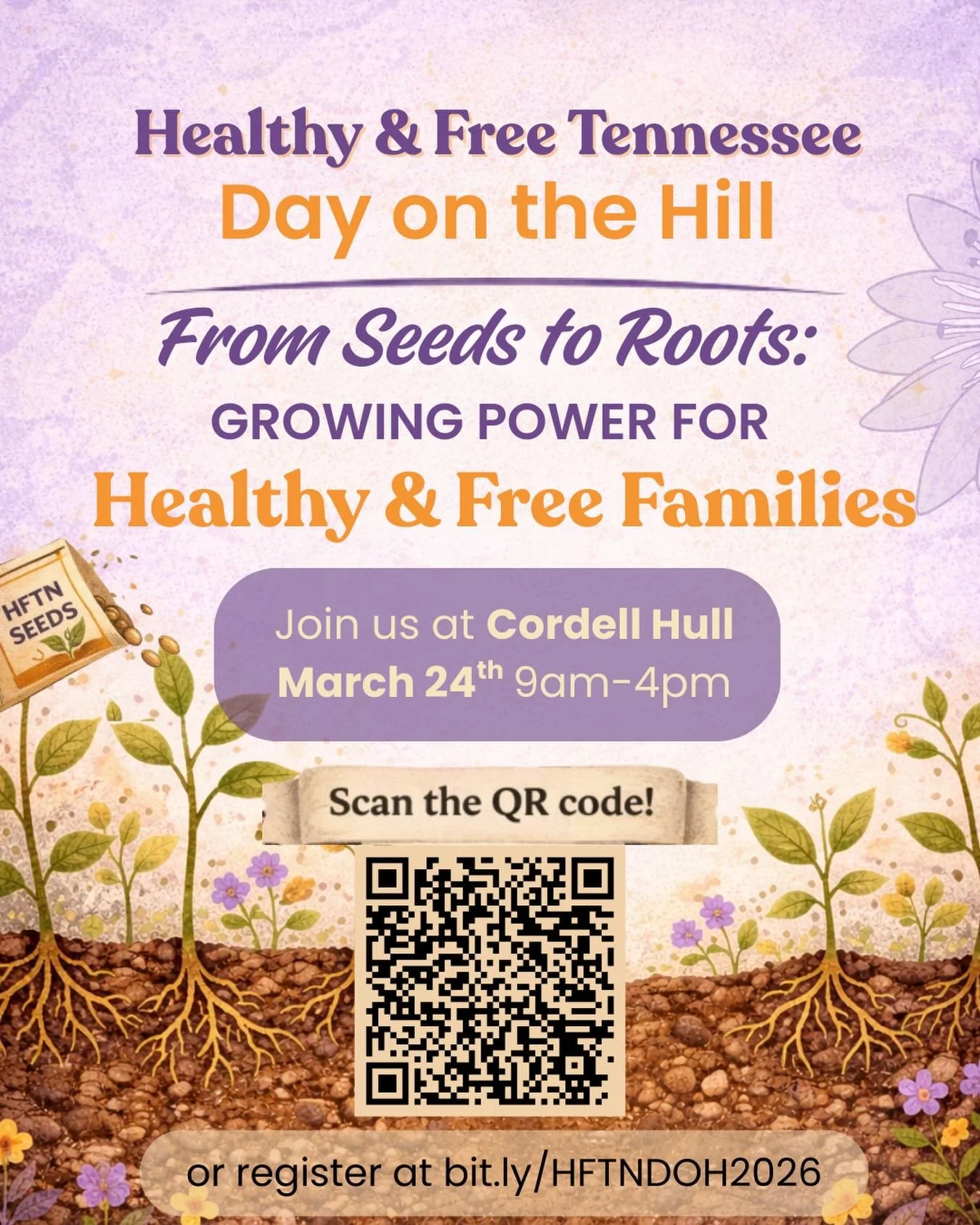 Healthy and Free Tennessee&rsquo;s annual Day on the Hill is almost here! 🟣🟠We&rsquo;re coming together to plant intention, grow collective power, and advocate for policies that support healthy &amp; free families across Tennessee🌱

This year, we 