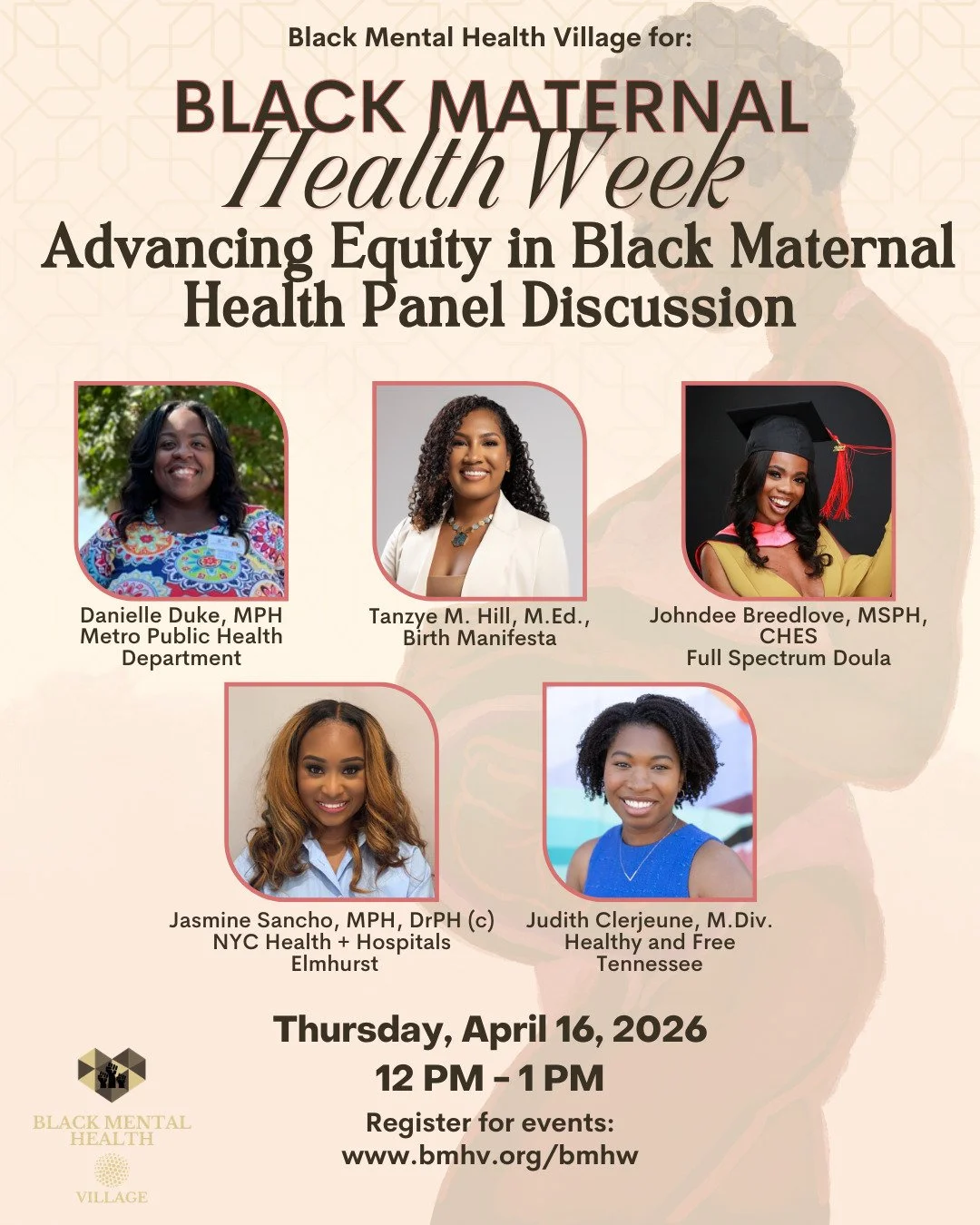 We're so excited to participate on this important panel hosted by @bmhvillage on Thursday April 16th at 12pm CT. You can register for this virtual discussion at the link in our bio. Image text in alt-text.