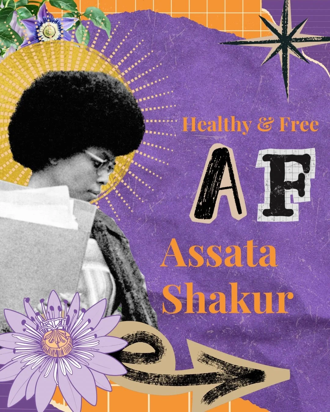 Like this post if you learned something new about Assata or if you already knew. 

Share this post with folx to spread Assata&rsquo;s message

Comment your favorite Assata Shakur quote

Tag your favorite Healthy &amp; Free AF bestie in the comments.