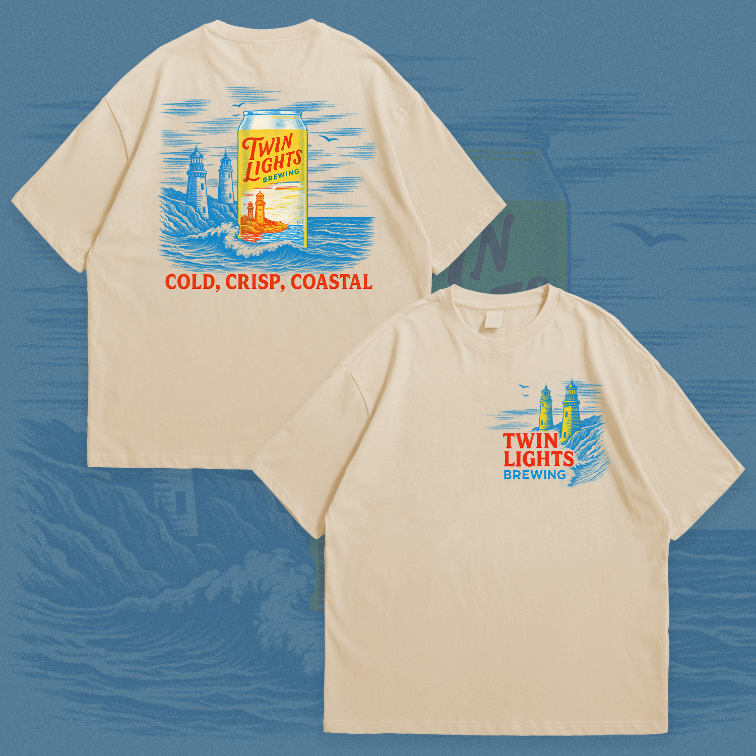 Twinlights Brewery Shirt Design