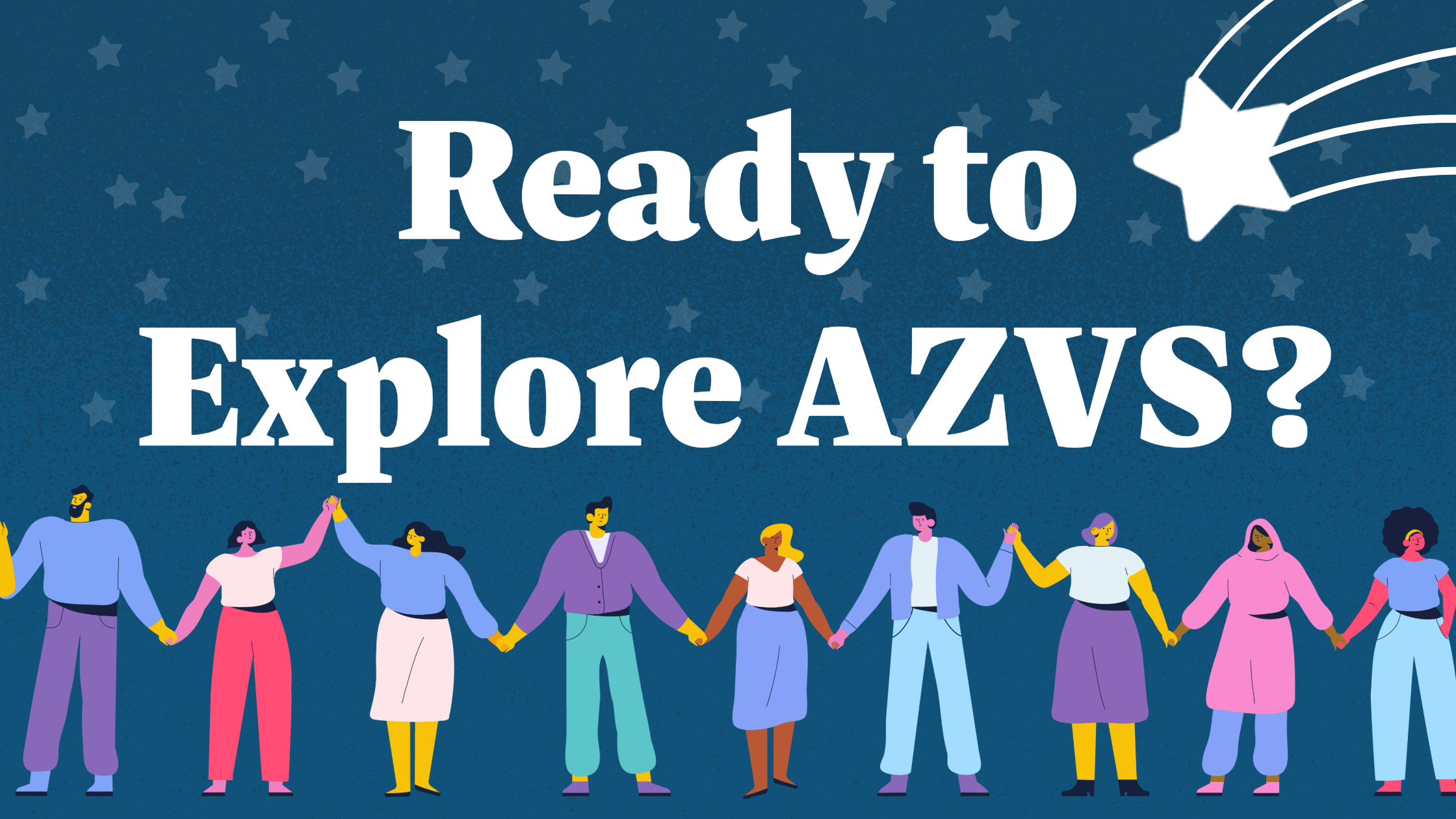 A blue header with the same image as the header. White text reads "Ready to Explore AZVS?"