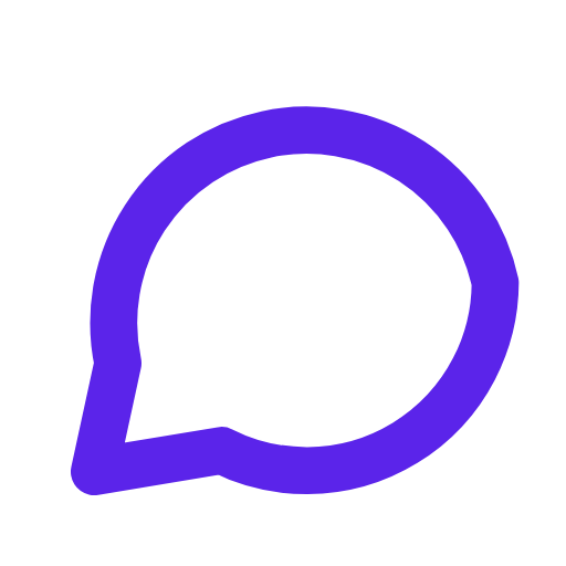 Purple WhatsApp logo on black background.