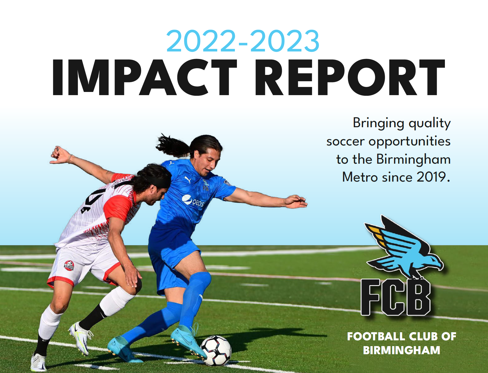 FC Birmingham depends on sponsorships and donations to support its annual operations. To engage potential partners and benefactors, we crafted an impactful report designed to showcase the club’s value and appeal. This report was instrumental in secur