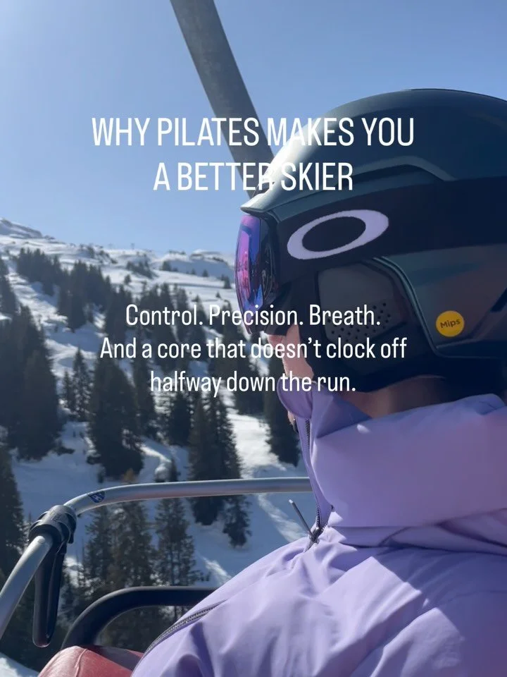 Halfway down the piste I catch myself counting: &ldquo;Eight more turns. Six. Four.&rdquo;

Pilates teachers don&rsquo;t switch off. We just change scenery.

Let&rsquo;s examine some of the ways Pilates makes you a better skier.

#pilatesmagic #pilat
