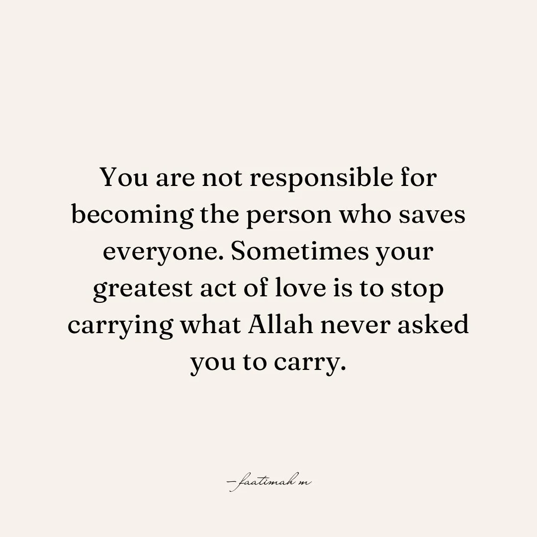 You Were Never Meant to Fix Everyone