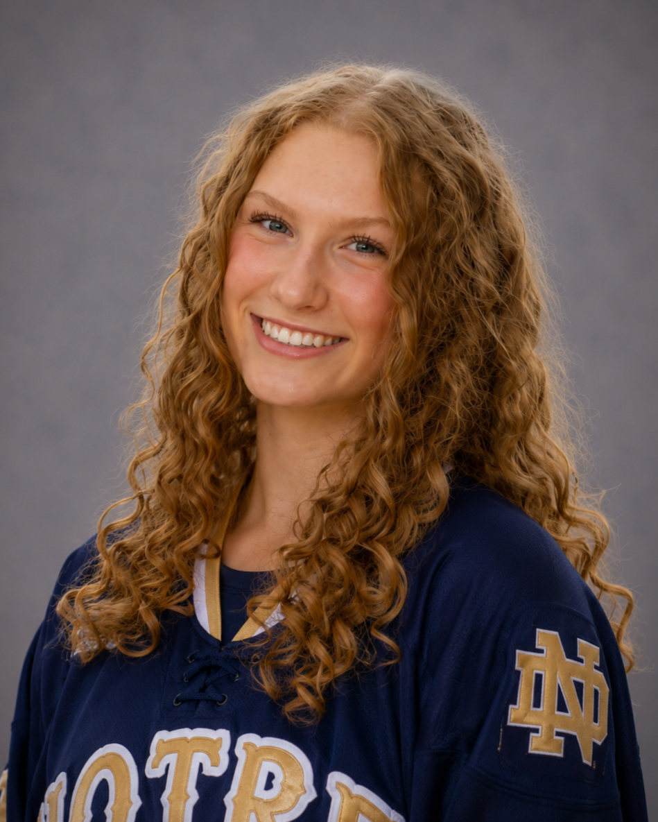 Notre Dame women's hockey logo with a large interlocked ND and the text Women's Hockey below.