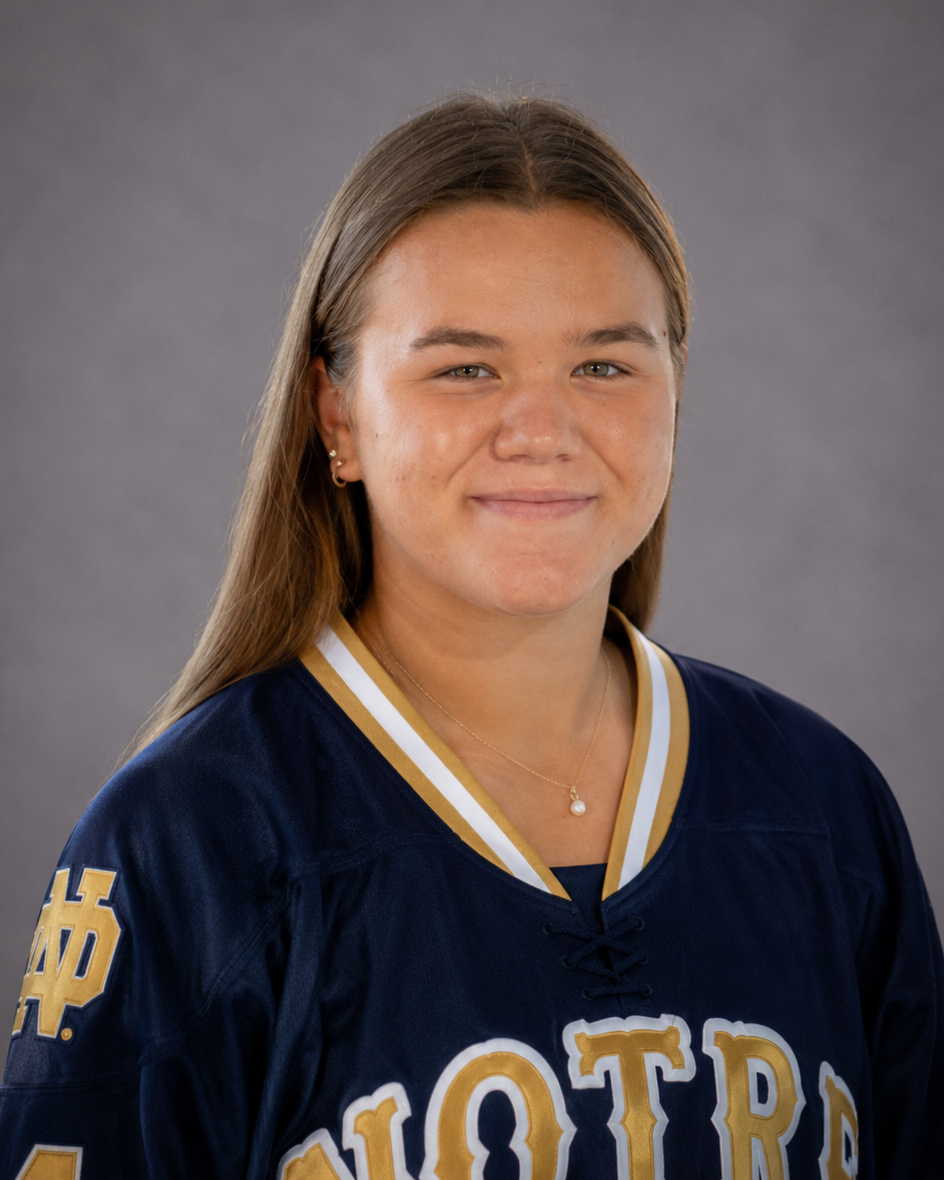 Notre Dame women's hockey logo with large ND emblem and text beneath reading Women's Hockey.