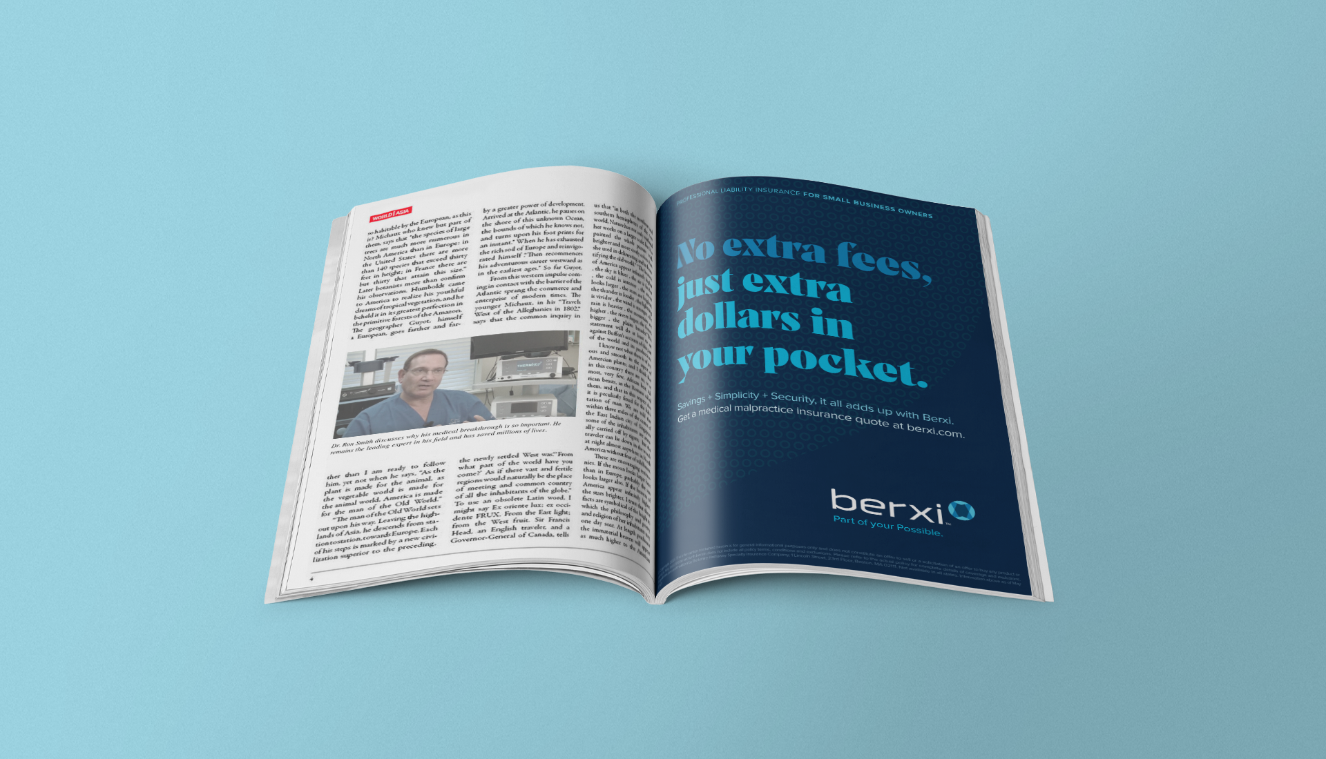 Berxi Insurance Brand Awareness Campaign for Magazine Print Ad