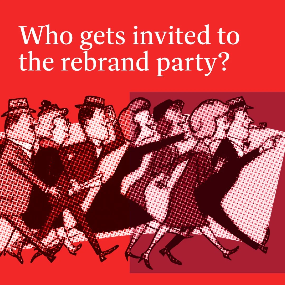 Assembling a client team for a rebrand.