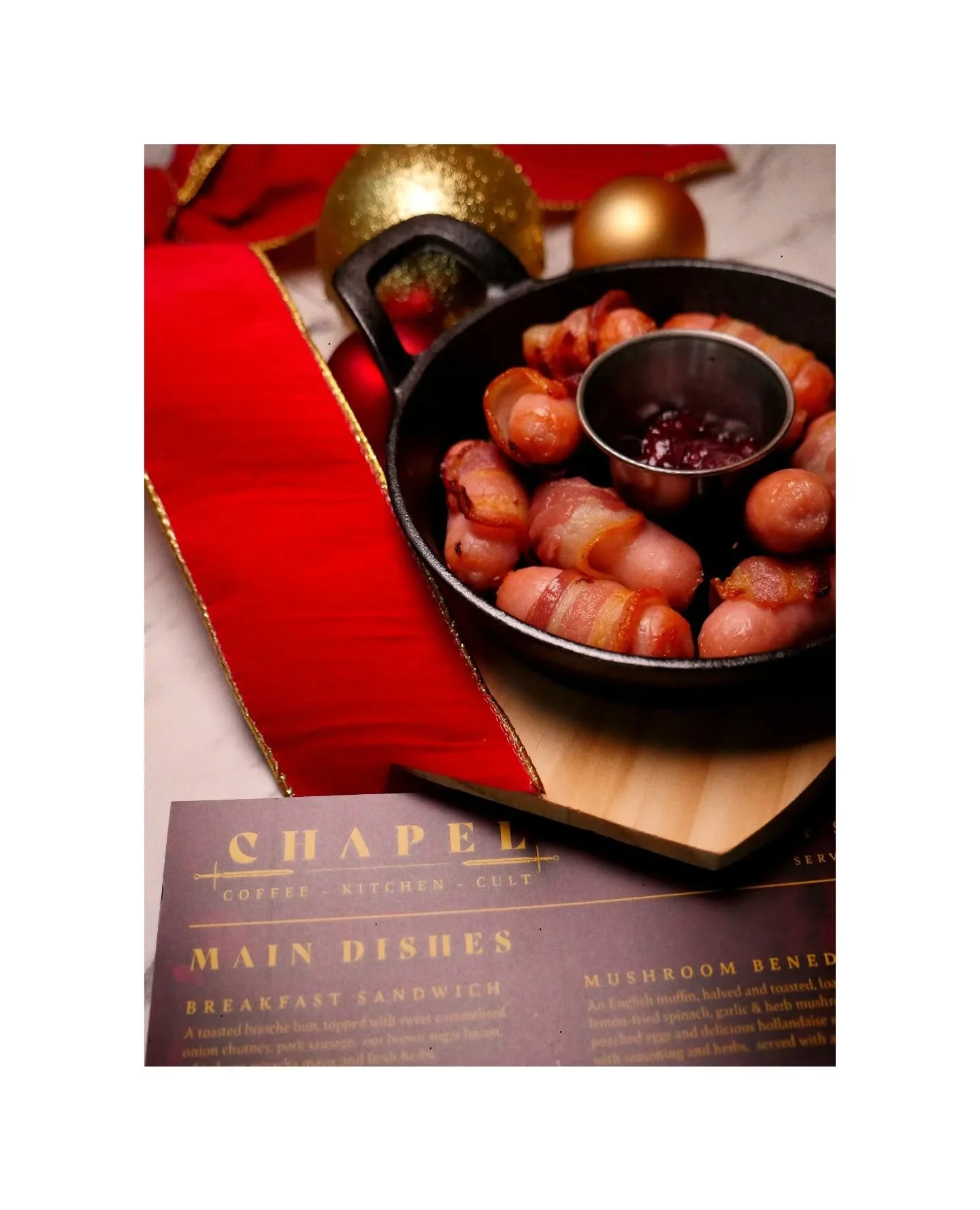 Our Christmas Specials Menu goes live tomorrow.

We have a selection of small plates to enjoy and two deserts! 

- Pigs In Blankets with a Cranberry Dipping Pot
- Roast Potatos with sea salt, Chives &amp; Gravy.
- Maple Brussel Sprouts with Bacon &am