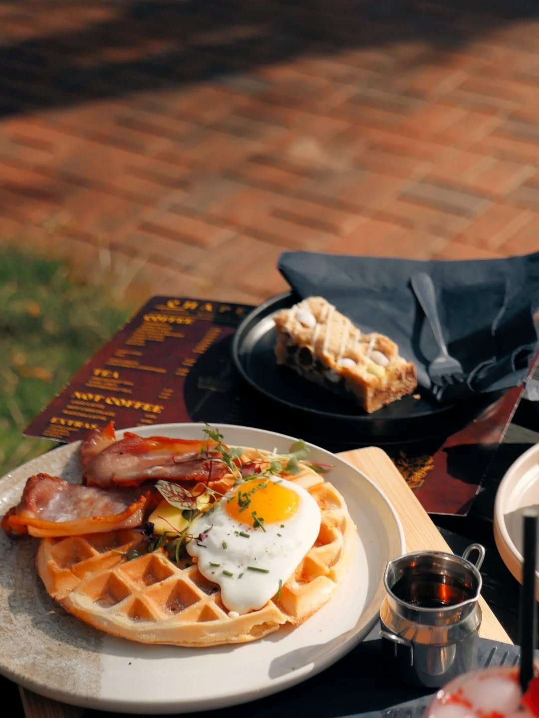 Our spring menu kicks off next Friday and here's one of our first new additions to the Menu

Breakfast Waffles - We make our own sweet toasted waffles in house, and load them up with butter, brown sugar bacon, a fried egg &amp; Maple Syrup. 

The Per