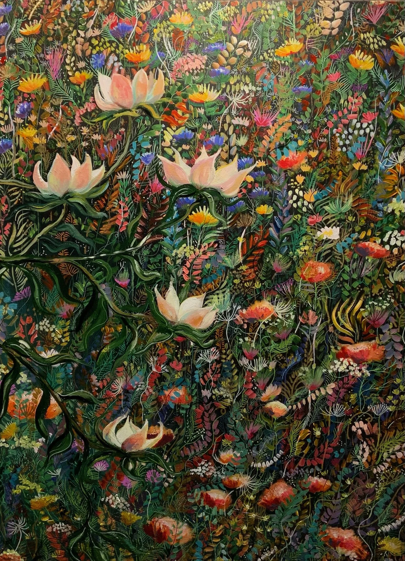"Flora: early in October" (2022)
36 x 48 inch, acrylic on canvas 
(Sold)