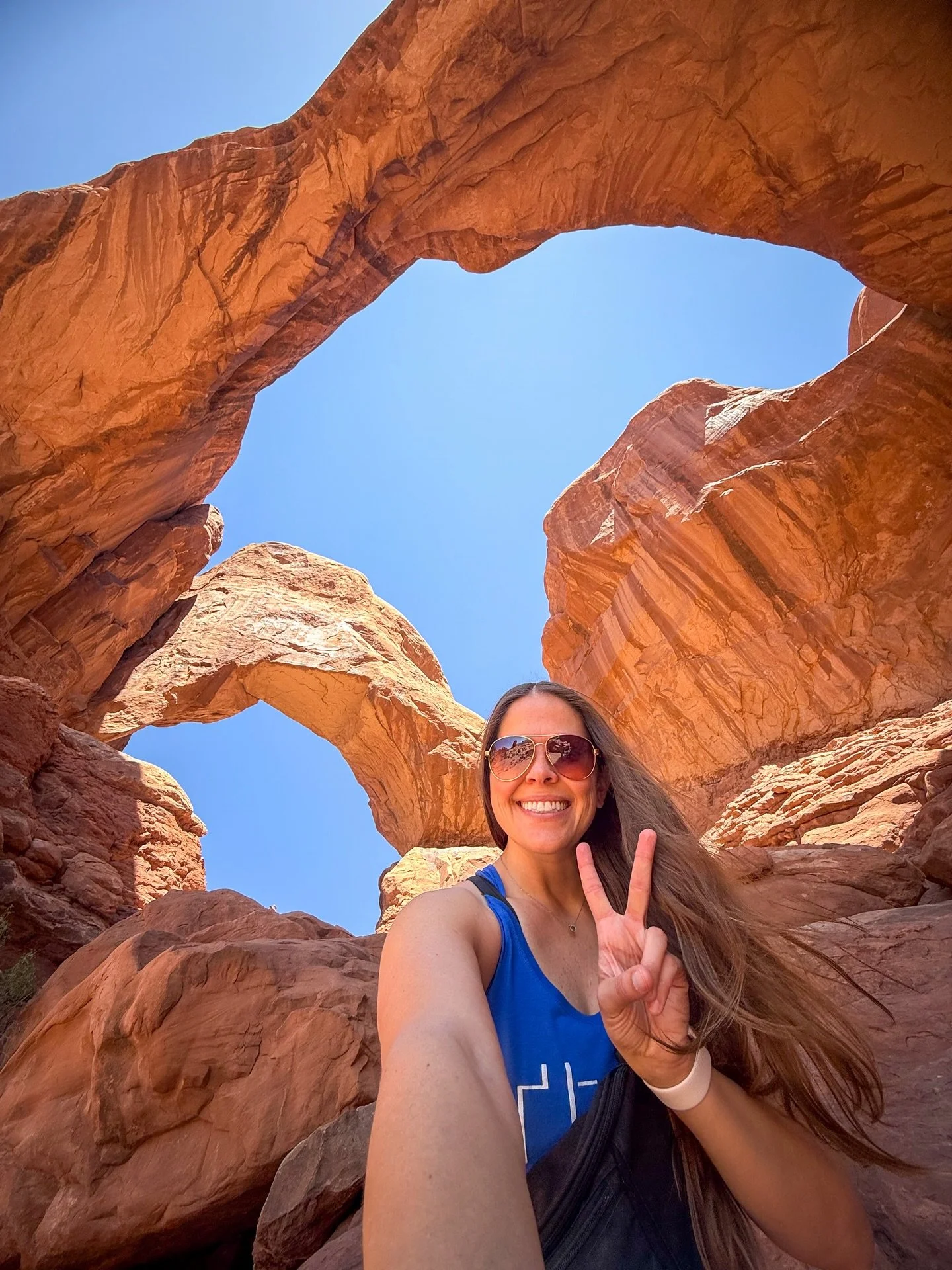 Double Arch was hands down my favorite stop when I visited Arches National Park. Standing underneath it and looking up at those massive arches felt so surreal. The sheer size of them and the way they were formed is totally mind blowing. It is one of 