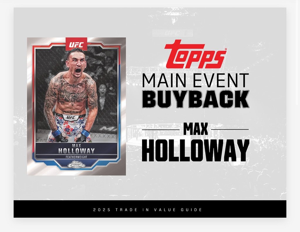 🥊 Topps UFC Buyback is HERE!
Got Max Holloway cards from 2025 @topps Chrome UFC?
Bring ’em in and score up to $200 in store credit! 💥
Now through September 30th — don’t miss out!
#ToppsUFC #MaxHolloway #UFCBuyback #ToppsChromeUF
