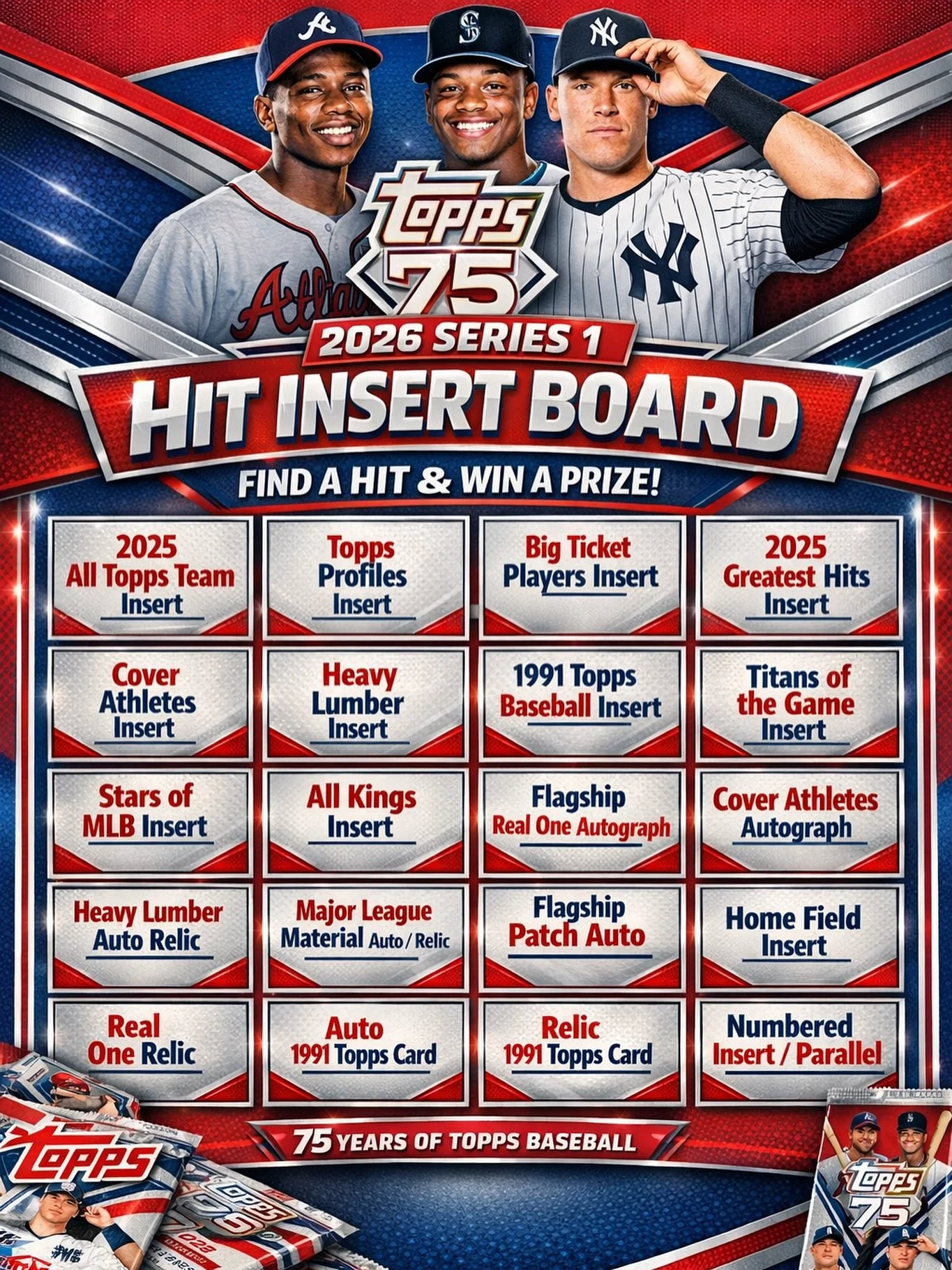 ⚾️ DROP DAY! ⚾️
@topps 2025 Series 1 hits the shop TOMORROW and we&rsquo;re making a full rip day out of it 🙌

🔥 Hit Insert Board
Rip packs in the shop, hit one of the inserts on the board, and claim a FREE hobby pack on us
(One hit per person) &md