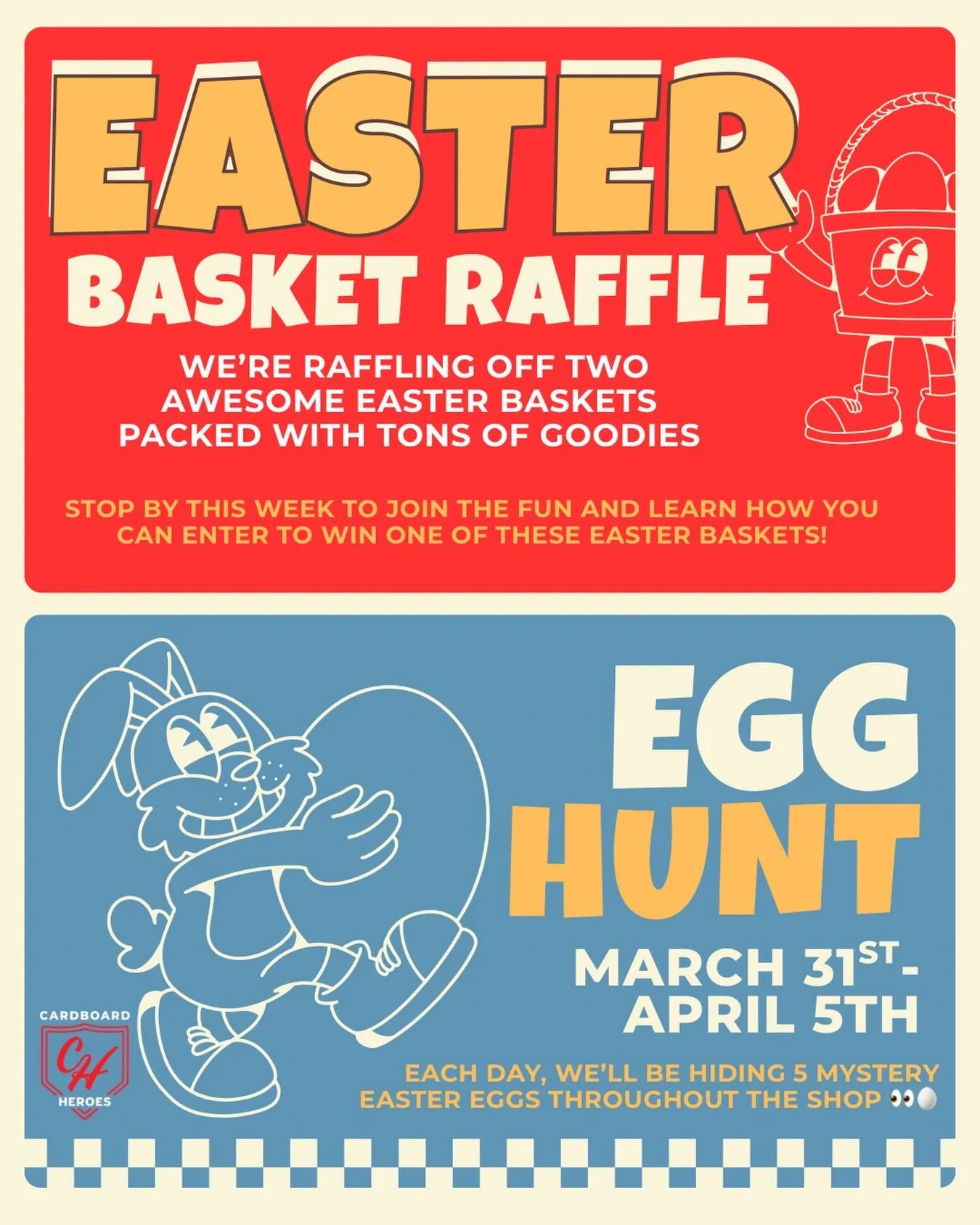 🐰 Easter Fun is Happening at the Shop! 🐰

We&rsquo;re adding a little extra excitement to your visit this week! Each day, we&rsquo;ll be hiding 5 mystery Easter eggs throughout the shop 👀🥚

Find one and enjoy a mystery surprise on us!
✨ Limit one