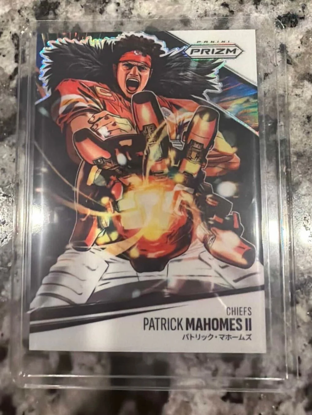 Customer visited the shop recently to pick up some of the new Chrome football. He mentioned he pulled a big card recently and wanted to show us. 

Out of a @paniniamerica Prizm football hobby box, @patrickmahomes Manga!!!

Massive card out of the sho