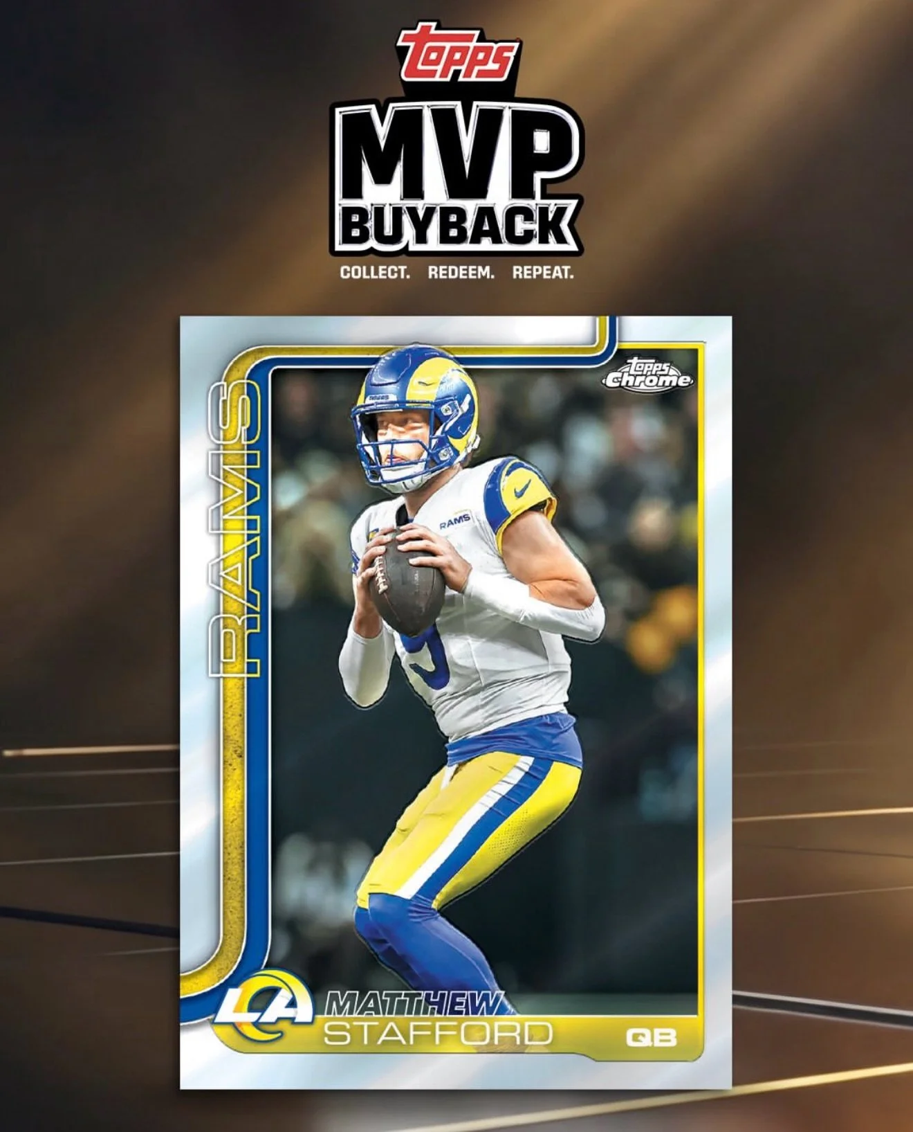 2025 @topps Chrome NFL Buyback is here. Bring your Topps Chrome Matt Stafford cards into Cardboard Heroes for in-store credit. 

#topps #toppsmvpbuyback #nfl #storecredit