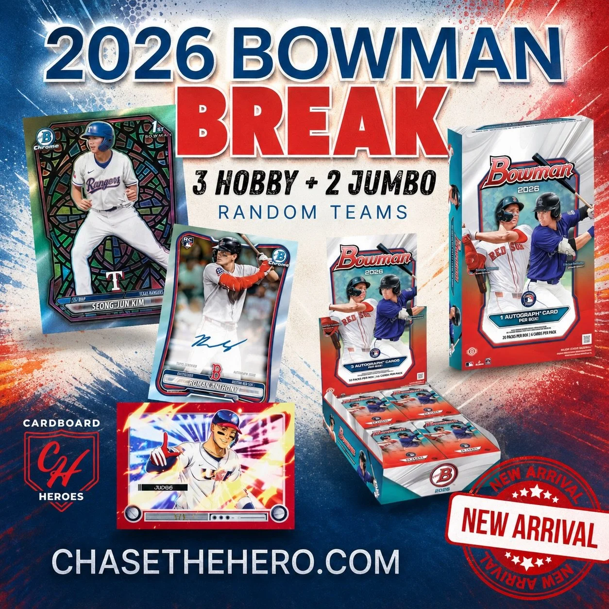 🚨 We&rsquo;re running it back! 🚨

Our 2026 Bowman Break 2.0 is NOW LIVE on the site! 🔥⚾
Go grab your random team before they&rsquo;re gone &mdash; and don&rsquo;t forget, we also have an ALL PAPER spot available 👀

Here&rsquo;s how the paper work