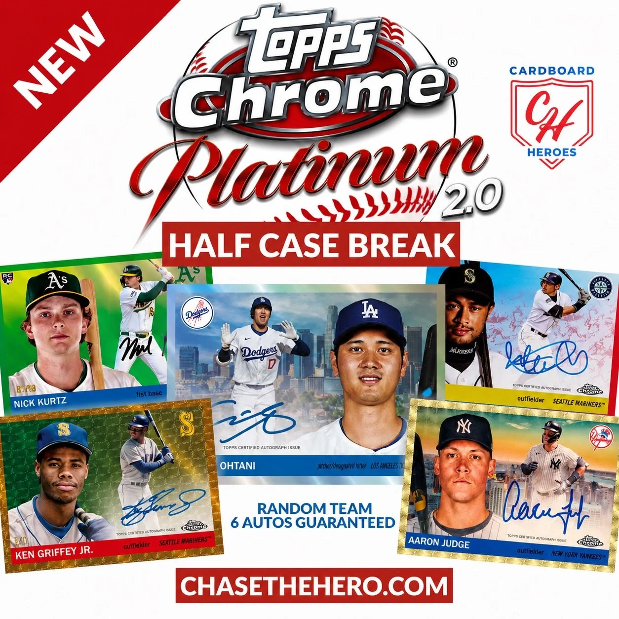 🔥 Topps Chrome Platinum Half Case Break 2.0 is LIVE! 🔥

Our first Topps Chrome Platinum Half Case Break filled in less than 3 hours, so we&rsquo;re running it back with 2.0! 💥

If you missed out on the first one, now&rsquo;s your chance to jump in