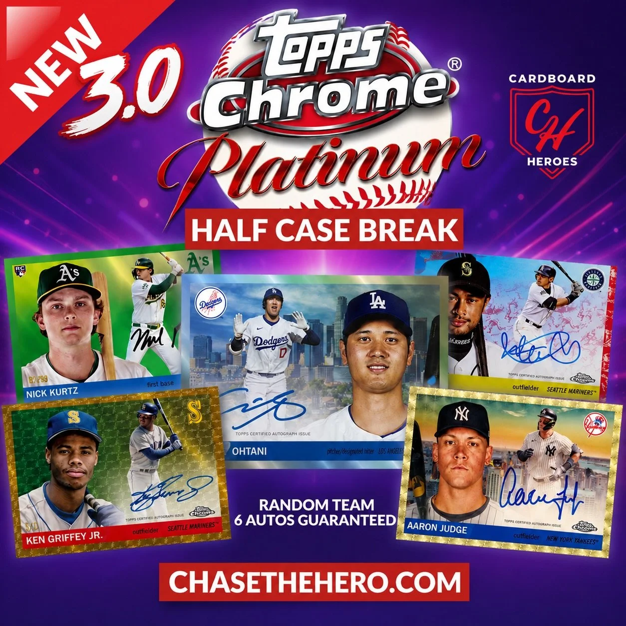 🔥 You all crushed our last Topps Chrome Platinum half-case break, so we&rsquo;re back again with Break 3.0! 🔥

Topps Chrome Platinum has been one of the hottest products in the shop, and the hits just keep coming.

⚾ Half-Case Break
🎲 Random Team
