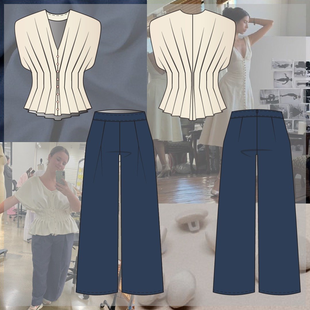 Junior Studio Look 3

The 3rd look in my Junior Collection, Cinematic Curves, explores vertical lines and how they can be used to shape the fabric. A personal favorite of mine in my collection, the waist-cinching pleats of the top balance the volume 