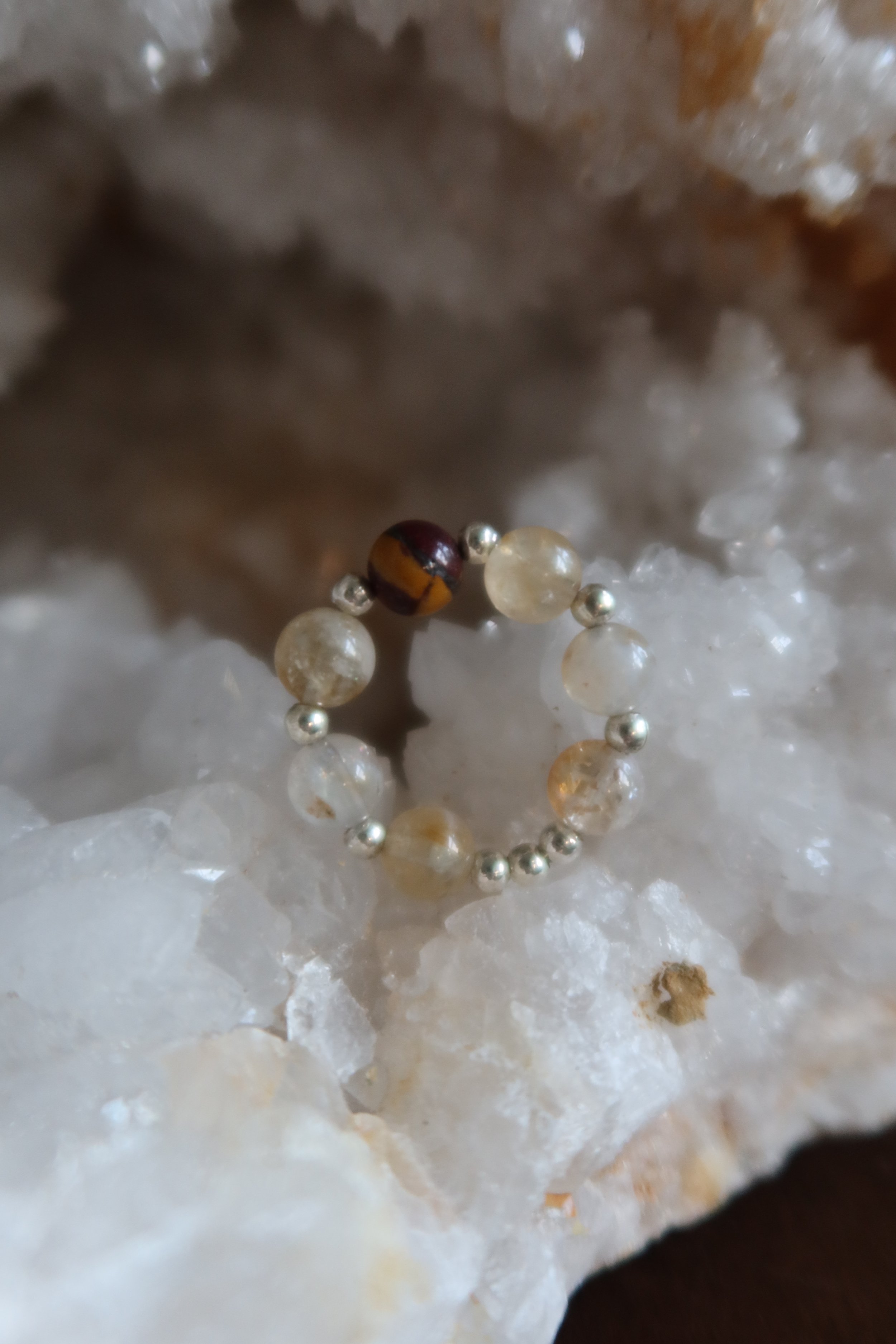 Mookanite & Citrine Ring