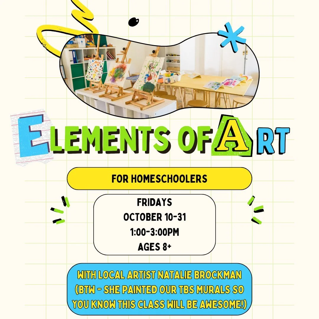 This amazing art opportunity for homeschoolers is kicking off this Friday at The Bright Spot. Check it out: https://www.thebrightspotky.com/classes