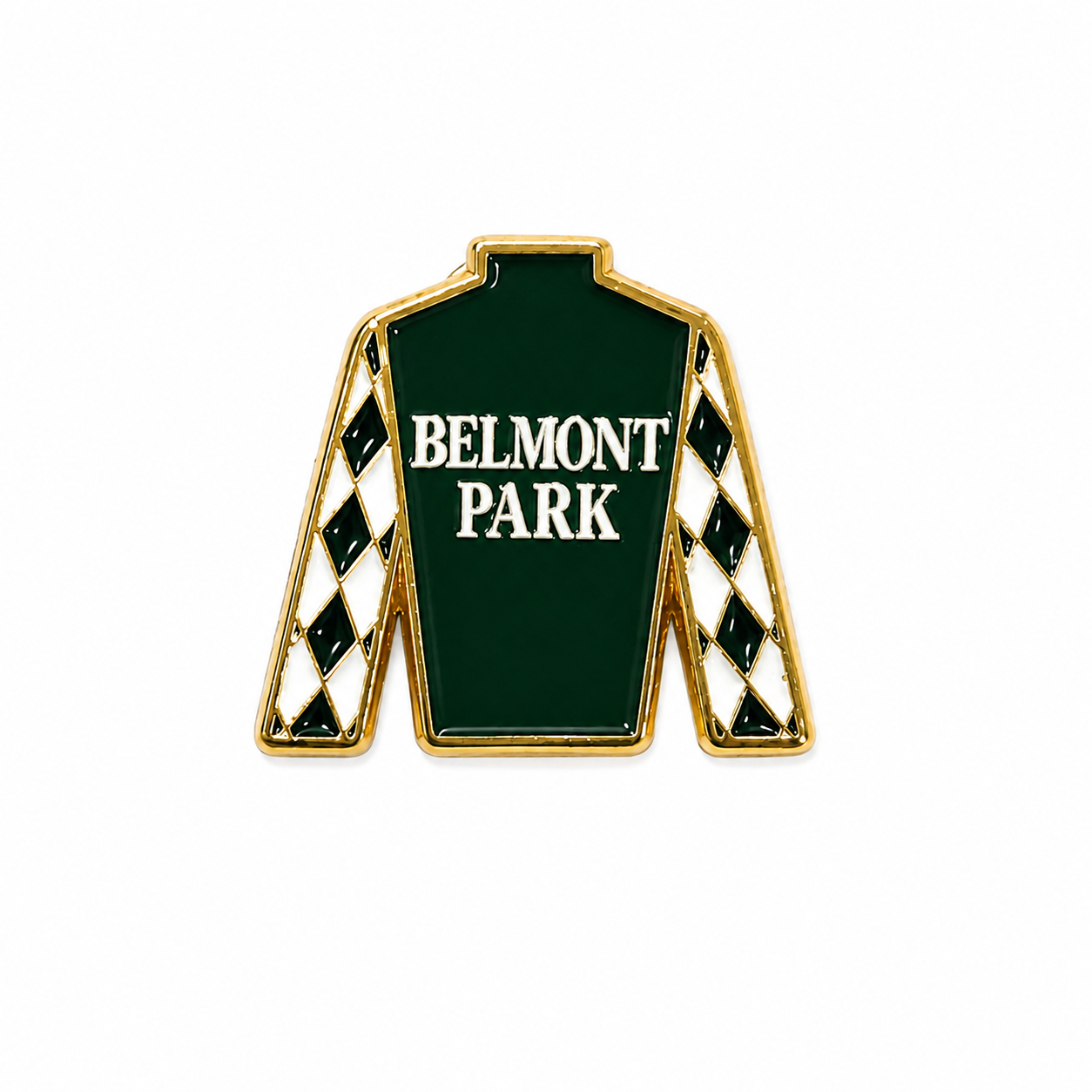 Belmont Park Jockey Silk Enamel Pin – Horse Racing Collectible