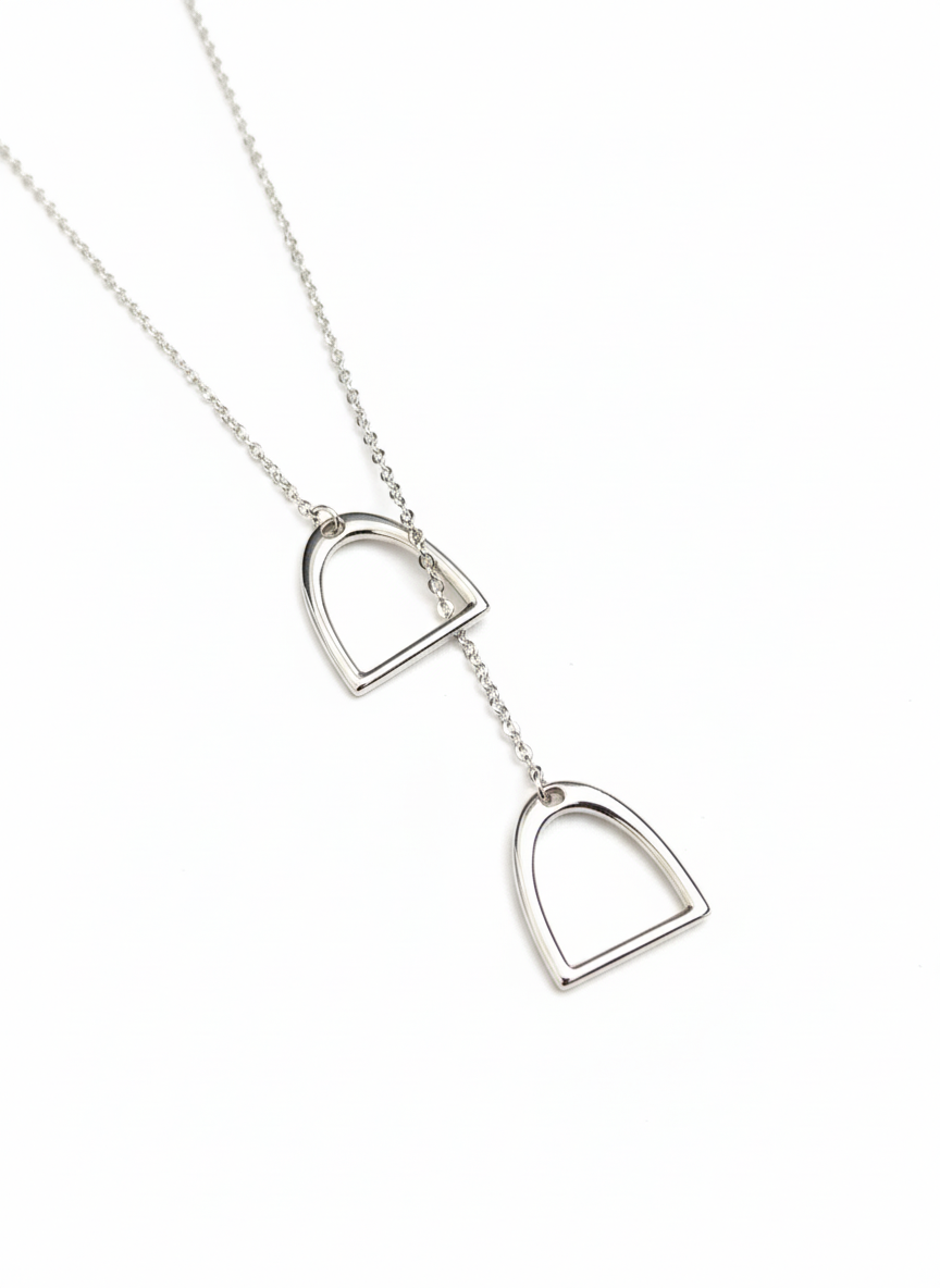 Silver Stirrup Necklace