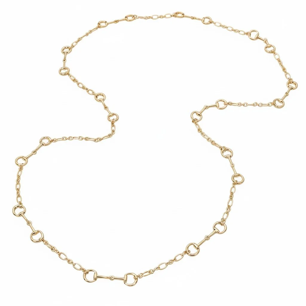 Equestrian Elegance Long Horsebit Necklace