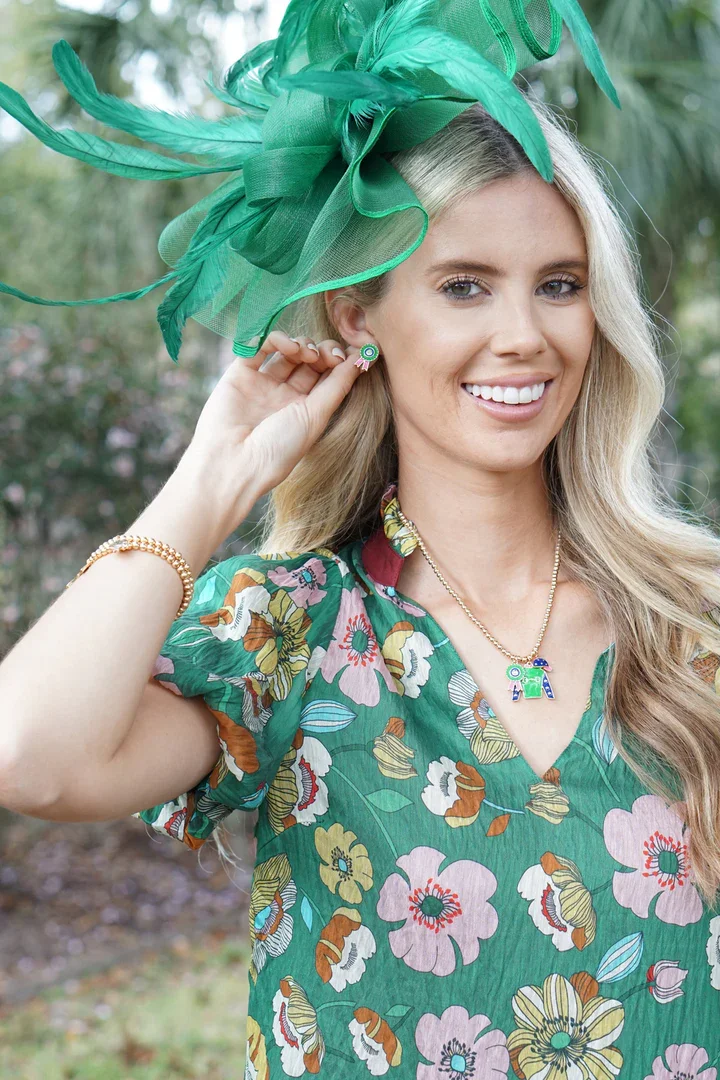 Prize Winning Jockey Silk Enamel Ball Bead Necklace – Shiny Gold