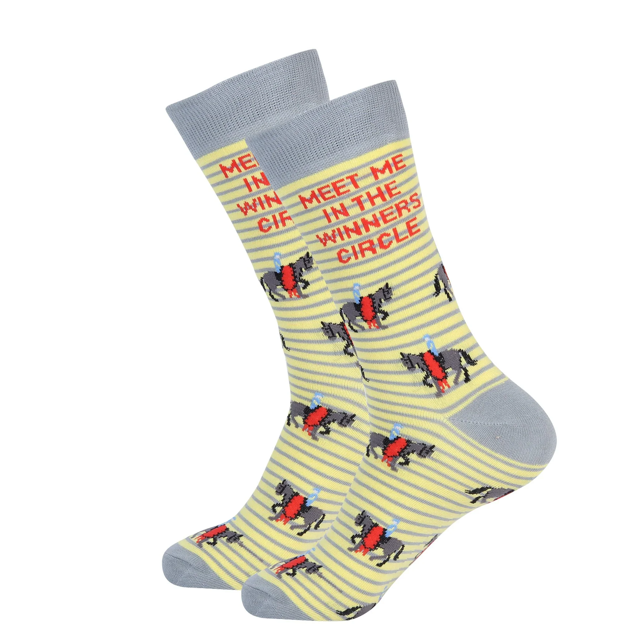 Yellow Striped Meet Me In The Winners Circle Socks
