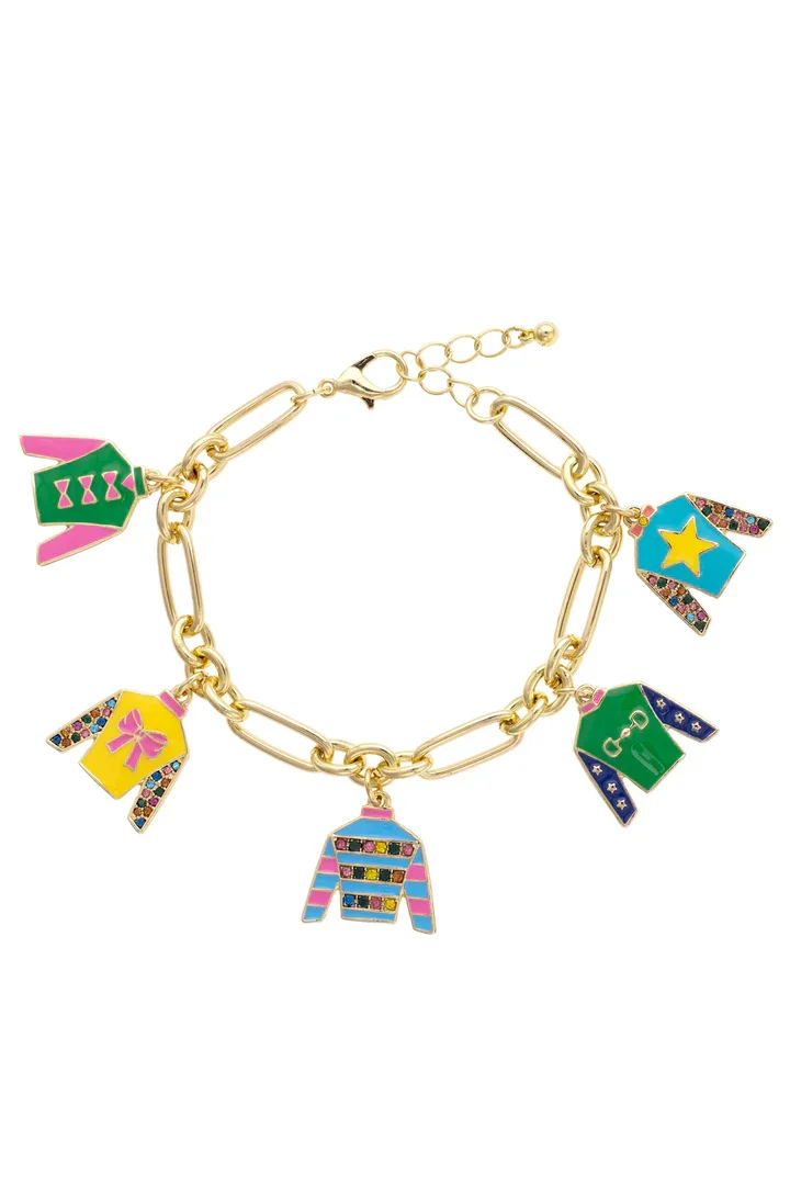 Winner’s Circle Jockey Silk Enamel Charm Bracelet