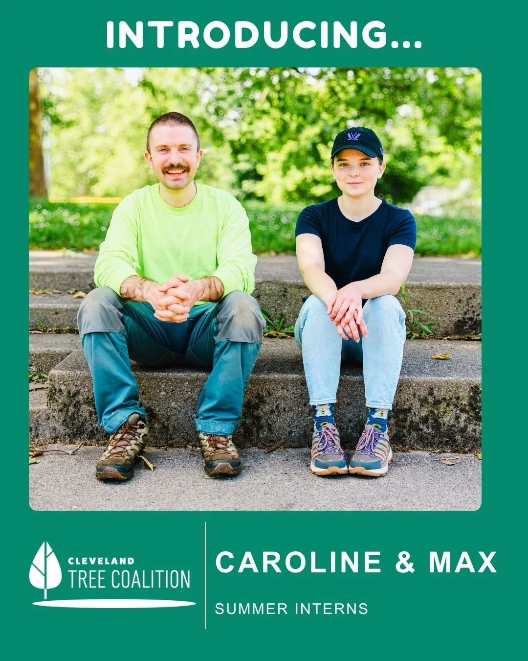 Coming on board is our summer interns, Caroline and Max!!🌳 This summer they will be handling tree inventory work, learning more about trees and supporting communications. Swipe to learn more about our fabulous intern team.