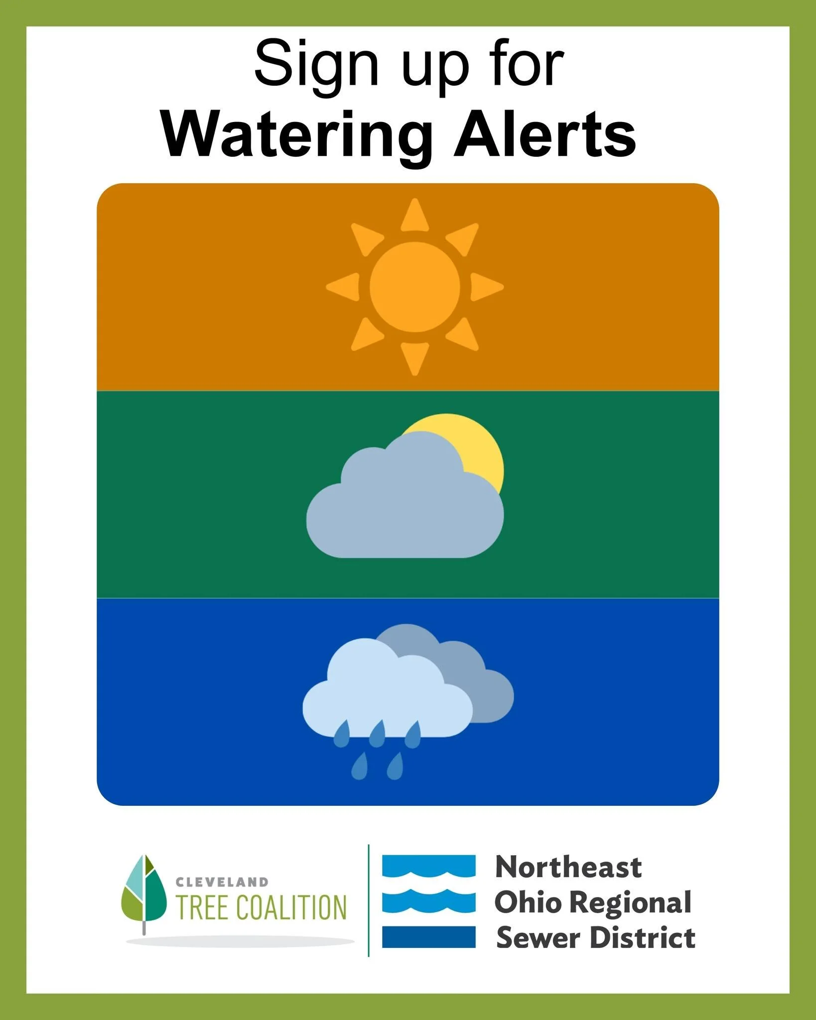 Happy National Water Day!

Starting April, we will be starting our Watering Alerts in partnership with the Northeast Ohio Regional Sewer District.

We will bring you an email every Monday to your inbox with the watering recommendations that week.

To