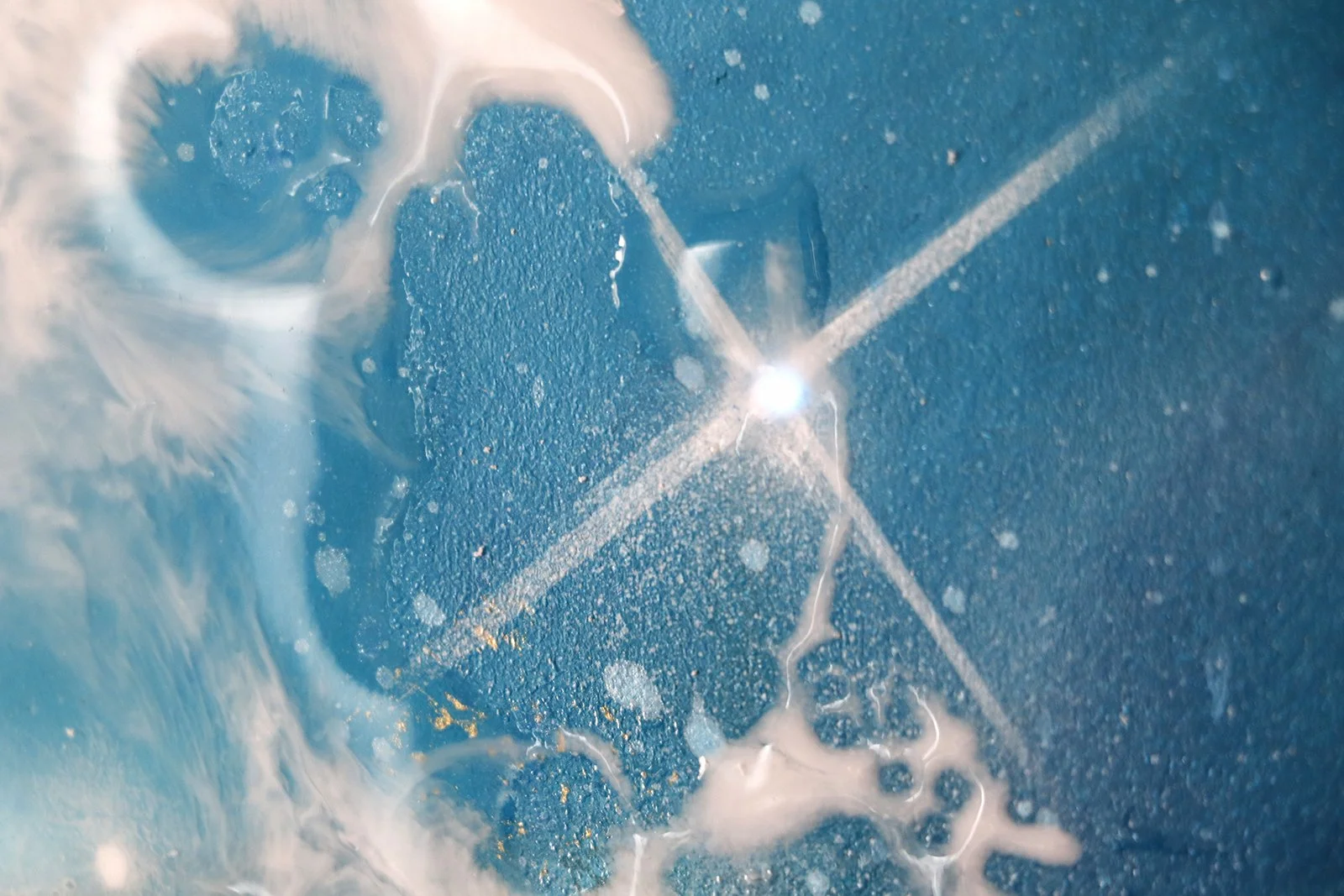 detail of star texture on blue ocean cosmic space abstract art