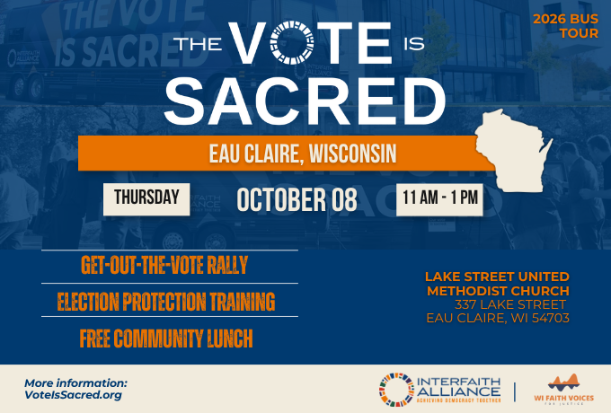 The Vote is Sacred Bus Tour-Eau Claire Stop