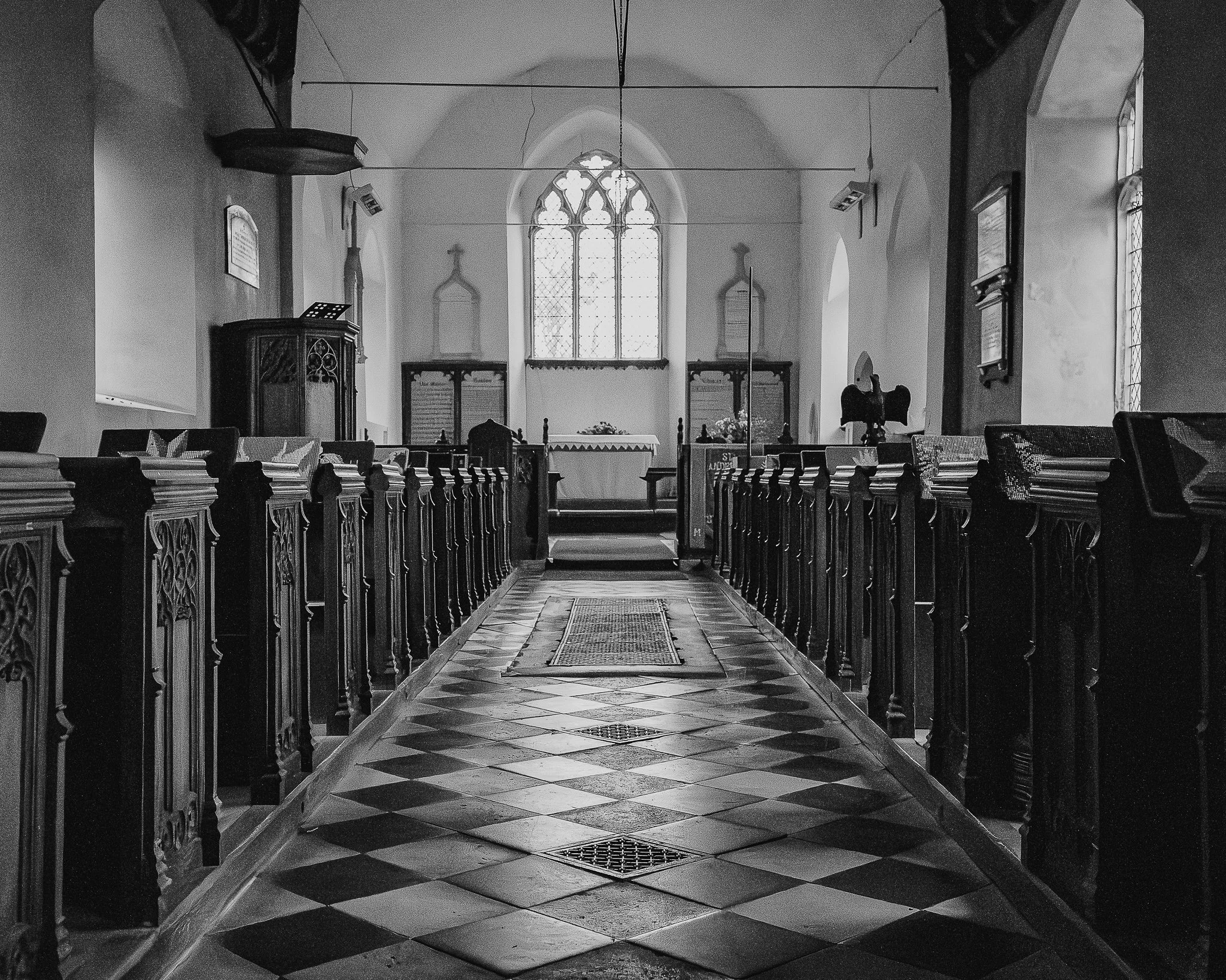 the inside of a church in rural norfolk