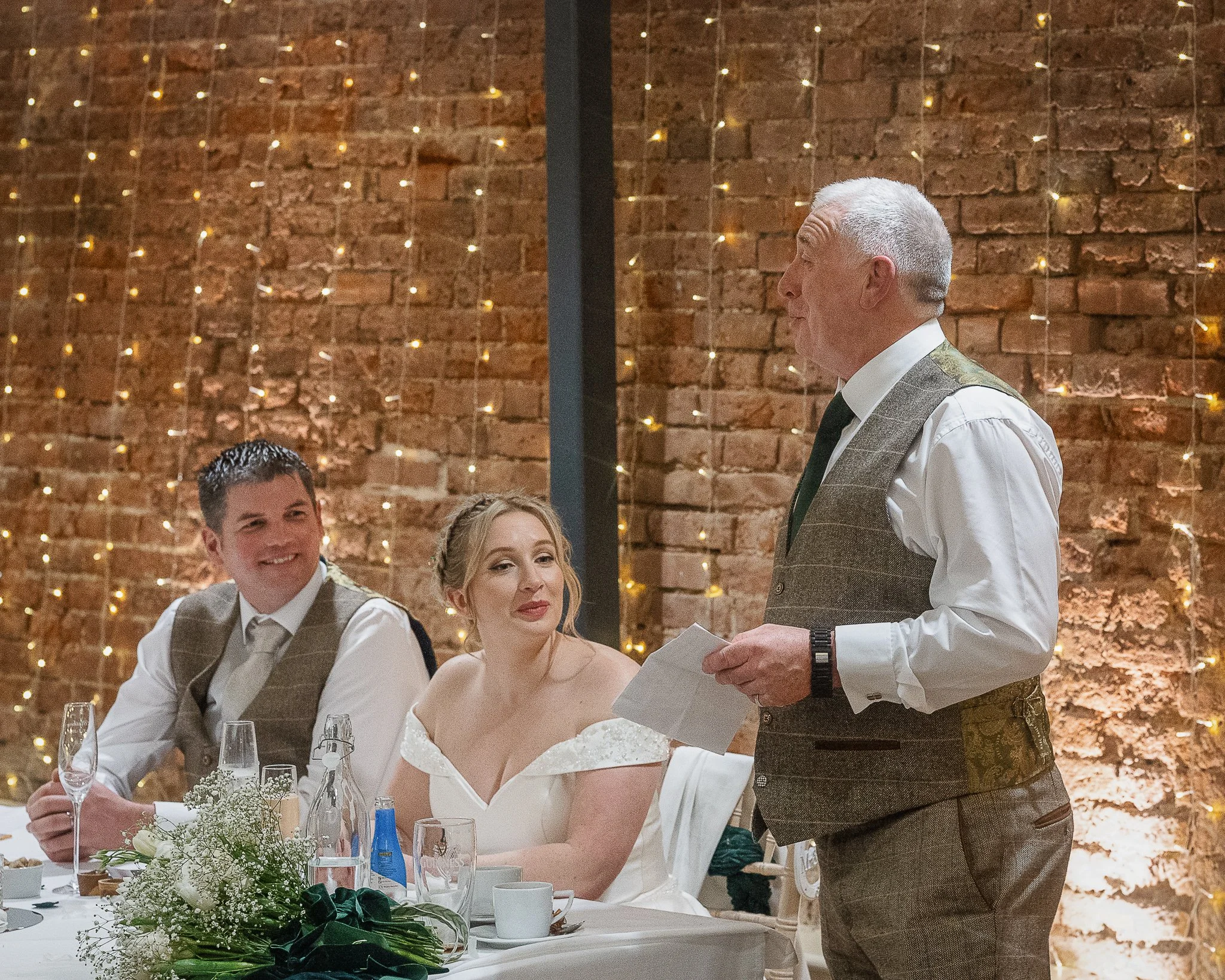 Emotional wedding speeches at The Norfolk Mead Norfolk reception