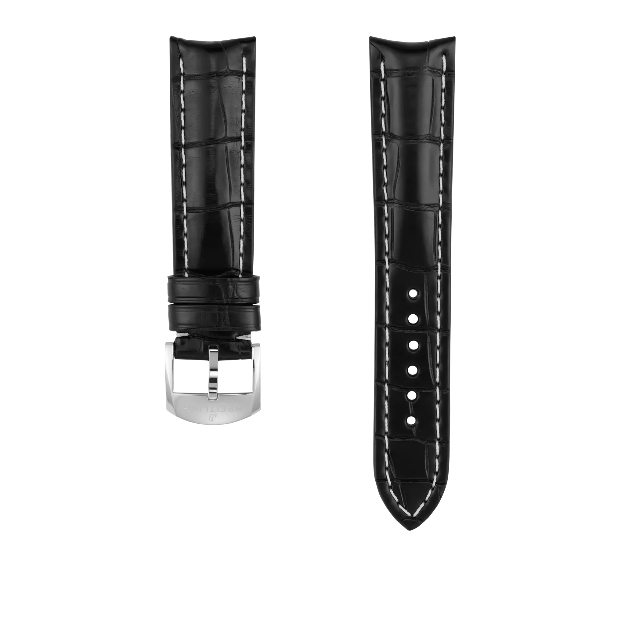 Black Alligator Leather Strap - 20 MM