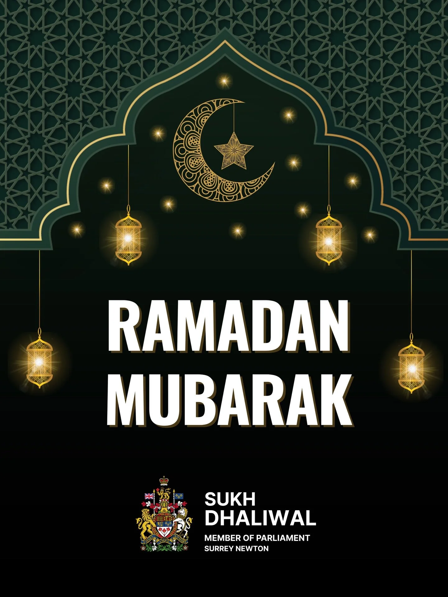 Ramadan Mubarak to everyone observing in Surrey Newton and across Canada. 🌙

As this holy month of prayer, reflection, and fasting begins, may it be a time of compassion, generosity, and community. We honour and thank Muslim communities for their in