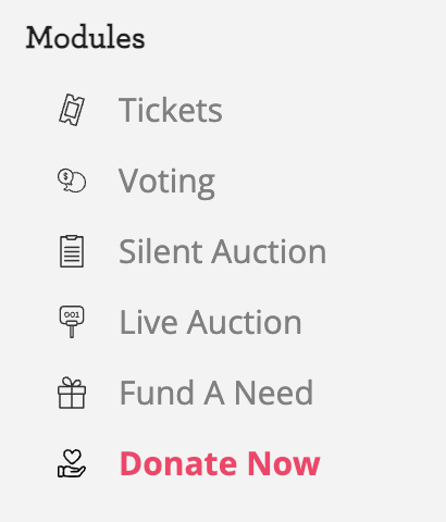 A module on the admin dashboard highlighting the Donate Now button.