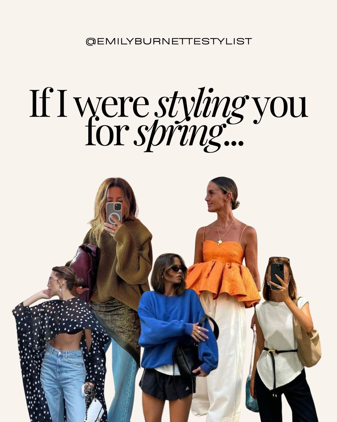 If I were styling you for spring&hellip; this is exactly where I&rsquo;d start ✨

Not with trends. Not with random pieces you might wear once.

With outfits that actually make sense for your life.

Pieces that work together.

And looks that feel like