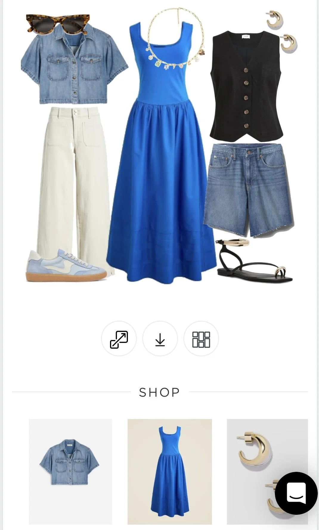 Lookbook with three outfits