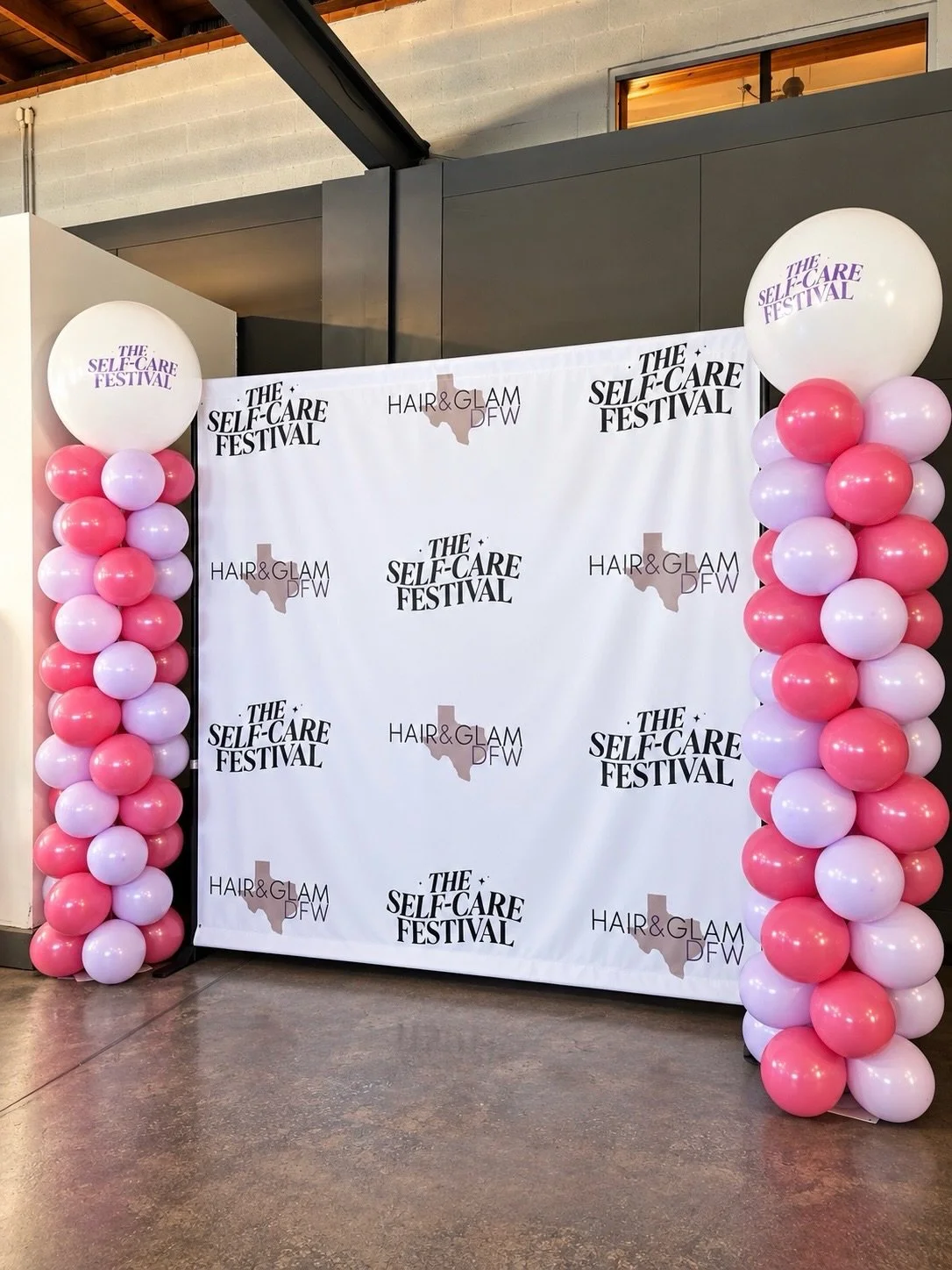 Branded details that make the whole event feel complete. 🎈✨ @theselfcarefestival @hairandglam_dfw